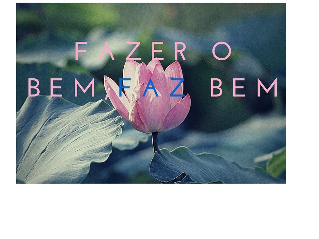 Fazer o bem faz bem